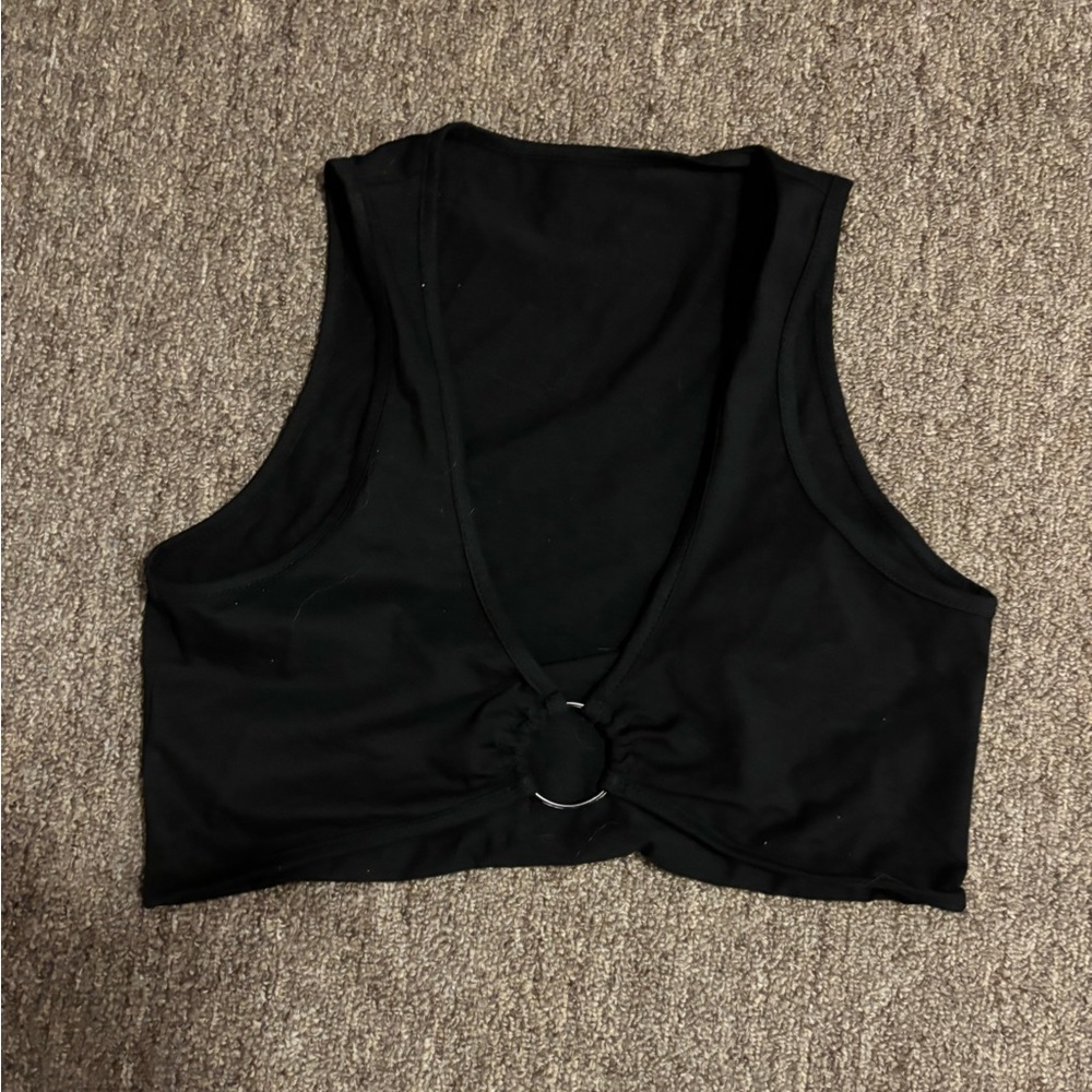 Black Crop Top with front twist